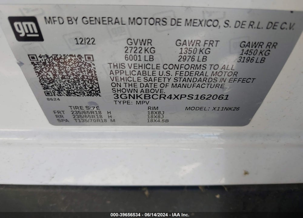 2023 CHEVROLET BLAZER FWD 2LT VIN: 3GNKBCR4XPS162061