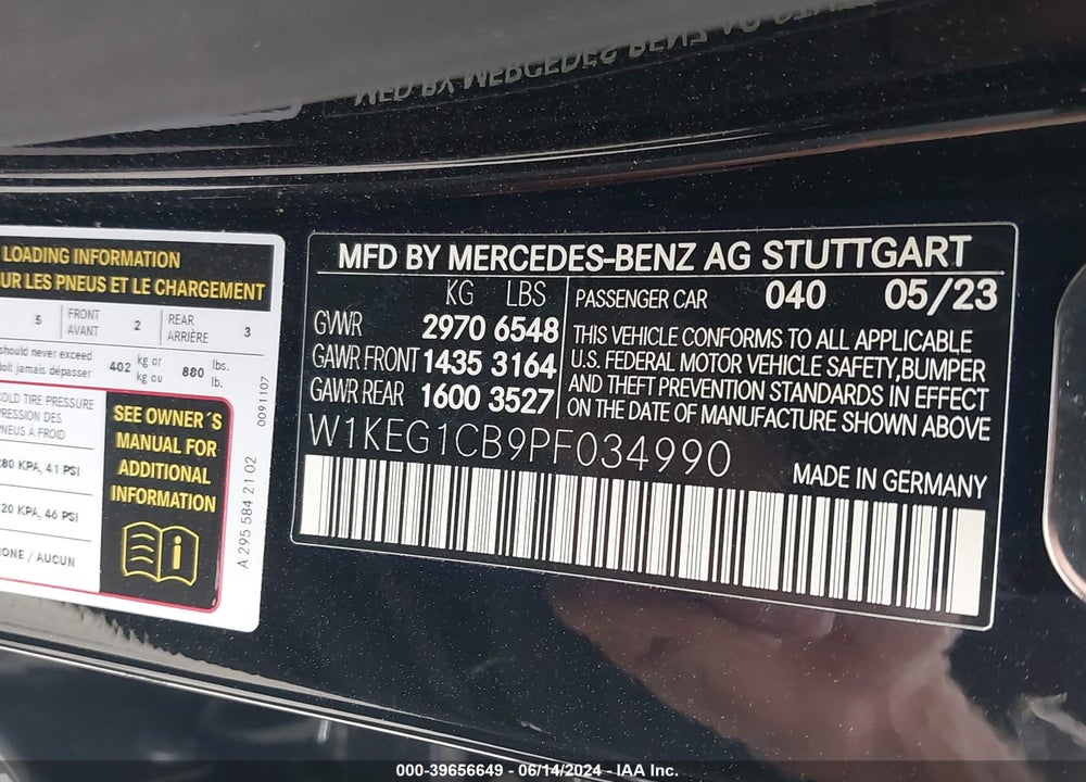 2023 MERCEDES-BENZ EQE 350 4MATIC VIN: W1KEG1CB9PF034990
