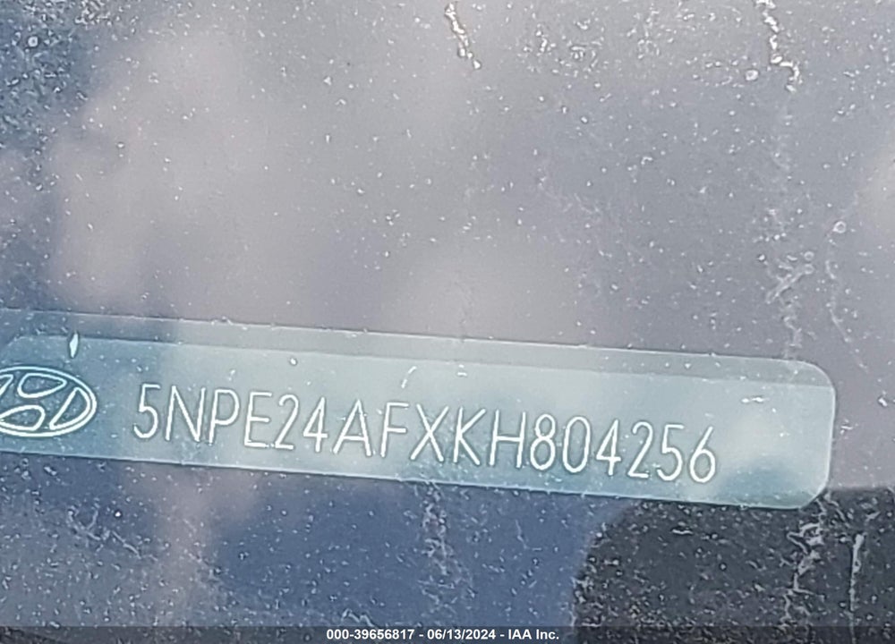 2019 HYUNDAI SONATA SE VIN: 5NPE24AFXKH804256