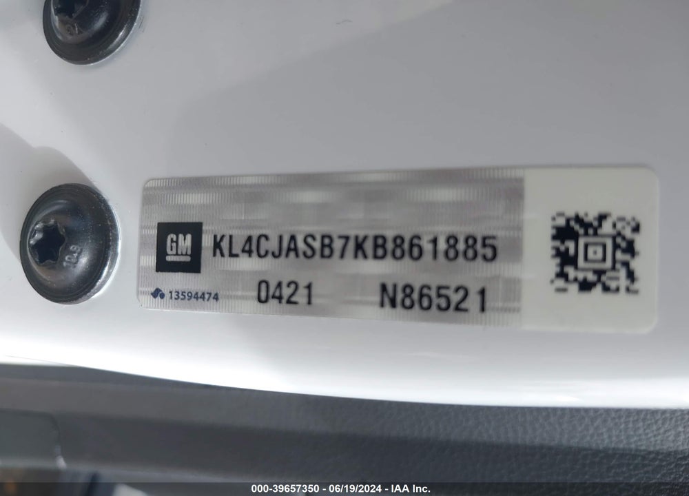 2019 BUICK ENCORE FWD PREFERRED VIN: KL4CJASB7KB861885