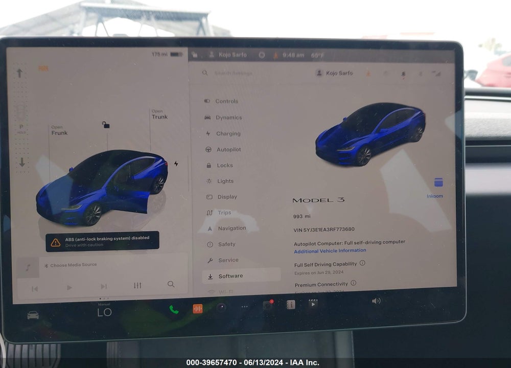 2024 TESLA MODEL 3 REAR-WHEEL DRIVE VIN: 5YJ3E1EA3RF773680