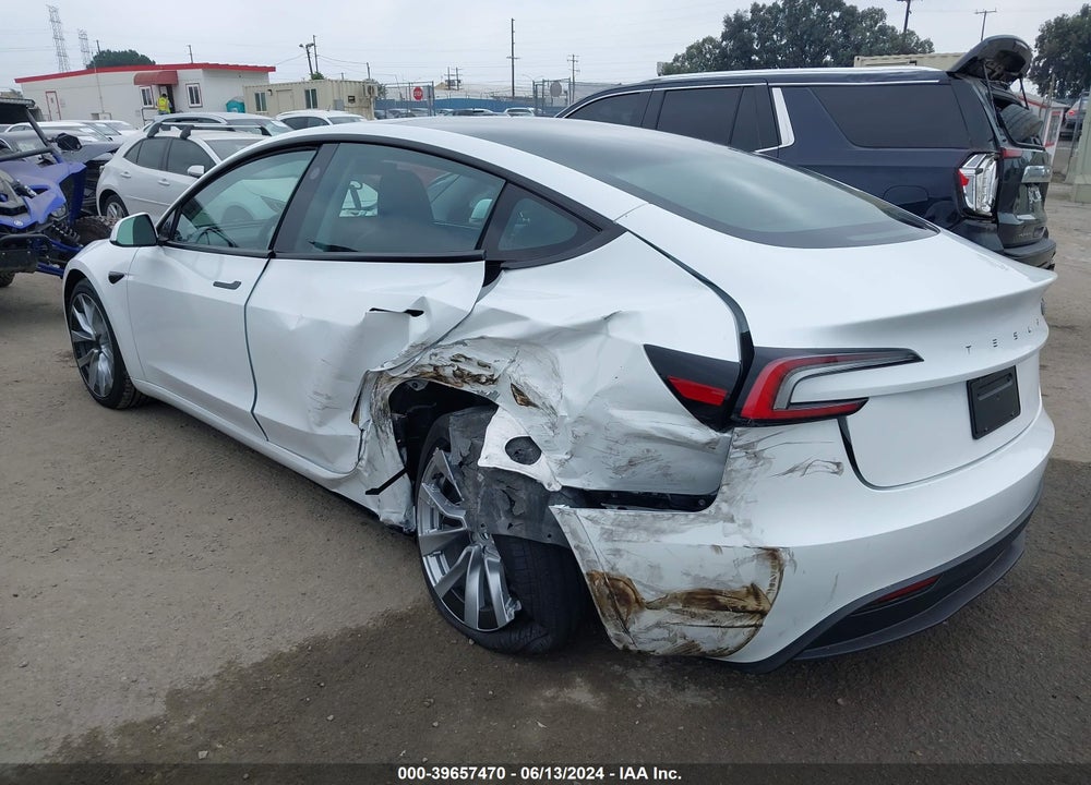 2024 TESLA MODEL 3 REAR-WHEEL DRIVE VIN: 5YJ3E1EA3RF773680