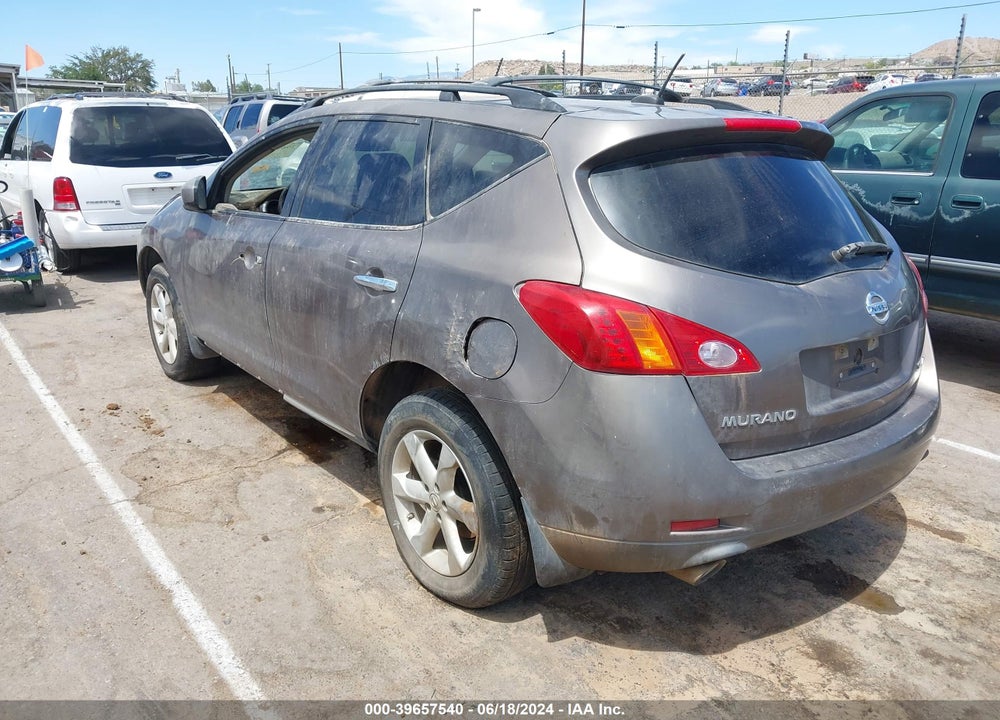 2009 NISSAN MURANO SL VIN: JN8AZ18W79W134754