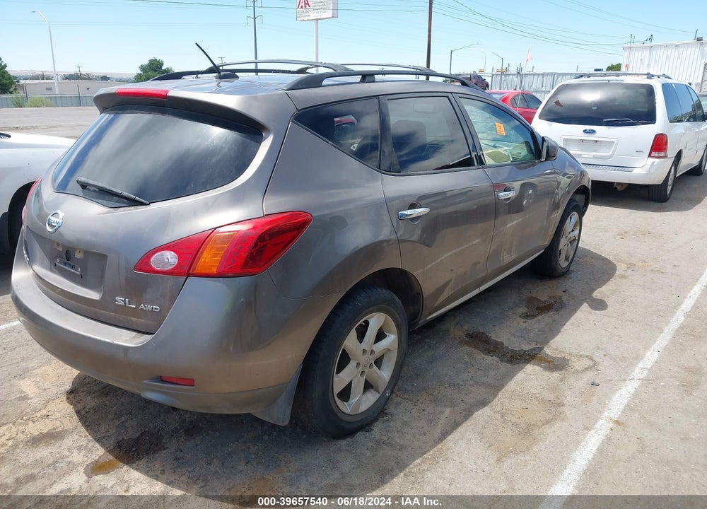 2009 NISSAN MURANO SL VIN: JN8AZ18W79W134754