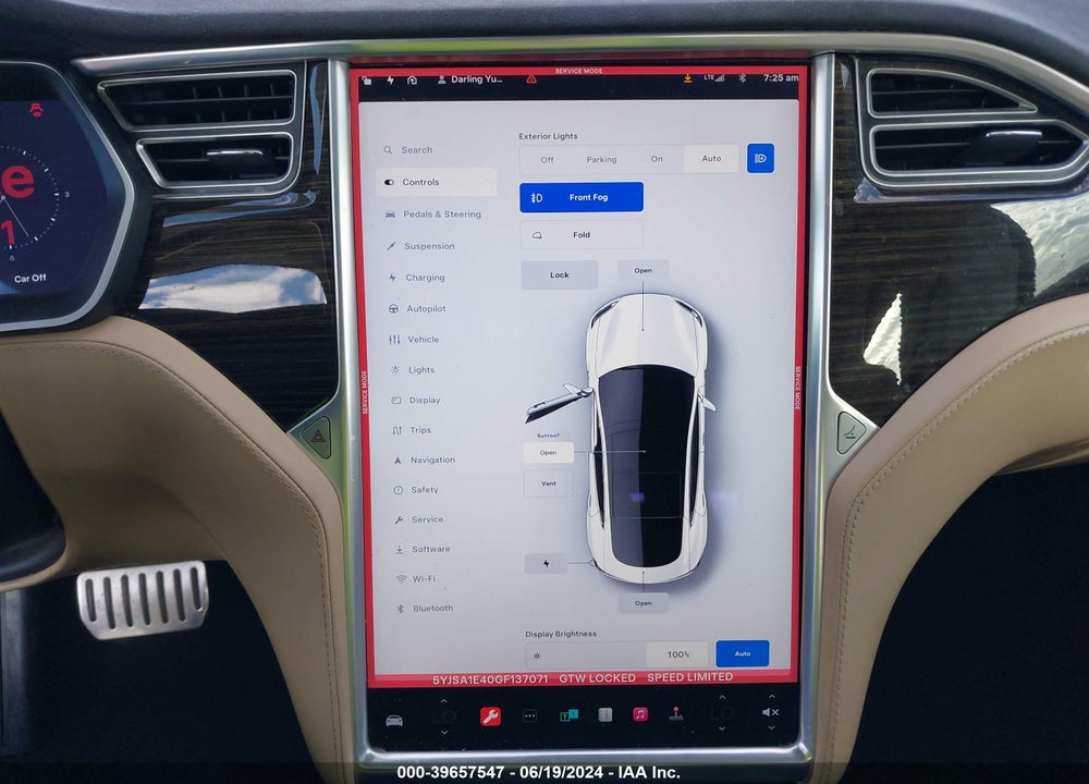 2016 TESLA MODEL S 90D/P100D/P85D/P90D VIN: 5YJSA1E40GF137071