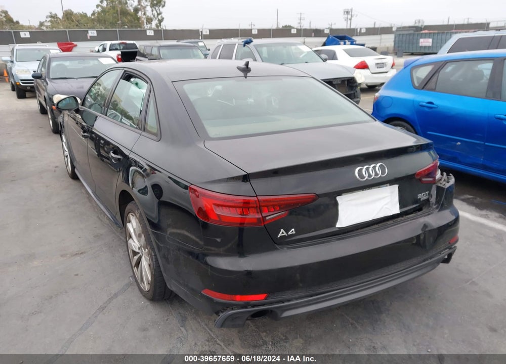 2018 AUDI A4 2.0T TECH ULTRA PREMIUM/2.0T ULTRA PREMIUM VIN: WAUKMAF43JN019611