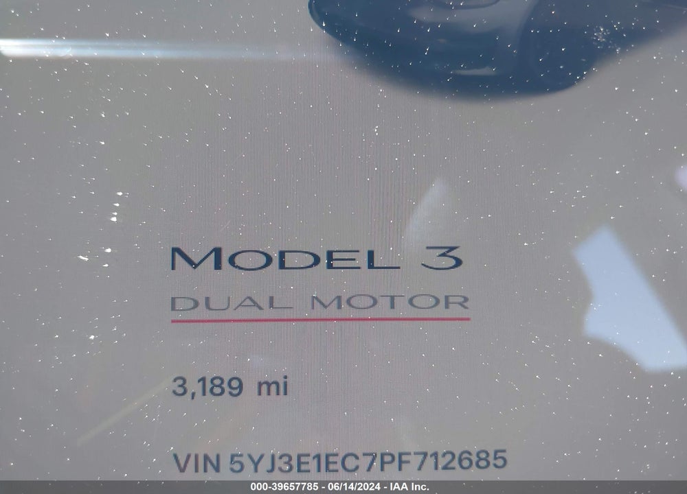 2023 TESLA MODEL 3 PERFORMANCE DUAL MOTOR ALL-WHEEL DRIVE VIN: 5YJ3E1EC7PF712685