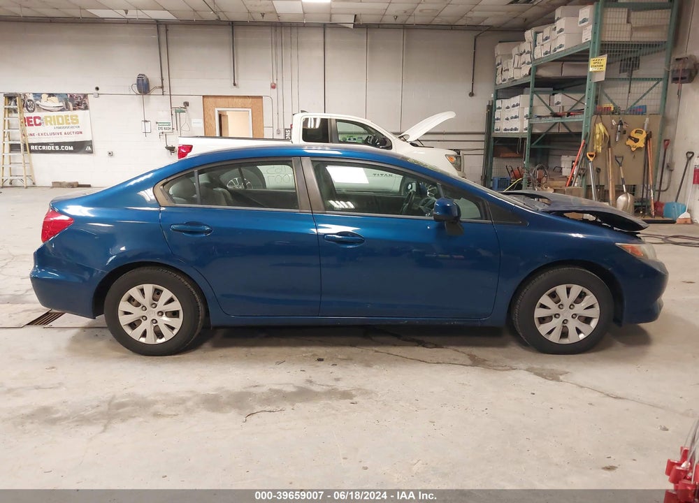 2012 HONDA CIVIC LX VIN: 19XFB2F54CE342839