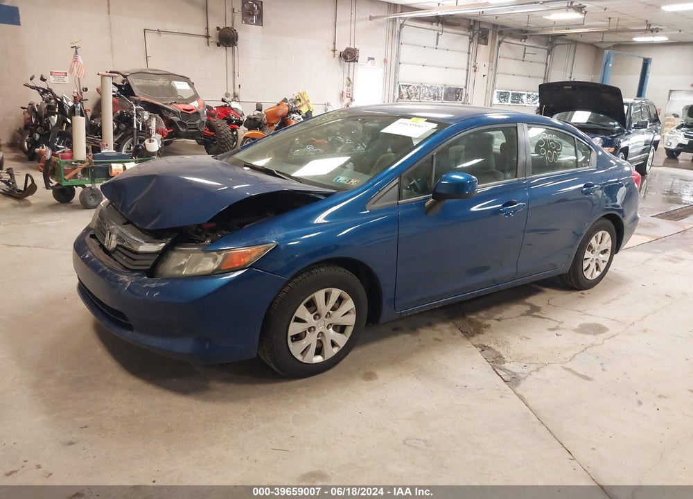 2012 HONDA CIVIC LX VIN: 19XFB2F54CE342839