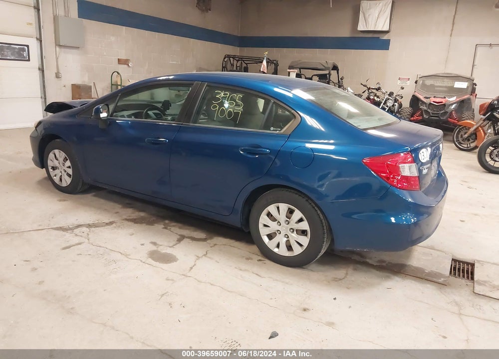 2012 HONDA CIVIC LX VIN: 19XFB2F54CE342839