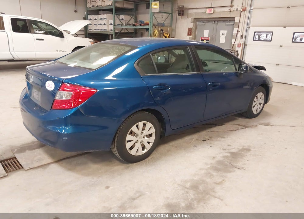 2012 HONDA CIVIC LX VIN: 19XFB2F54CE342839