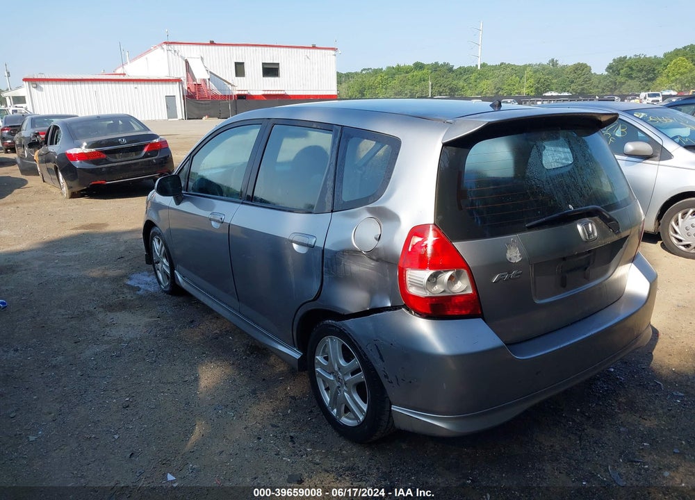 2007 HONDA FIT SPORT VIN: JHMGD38637S035822