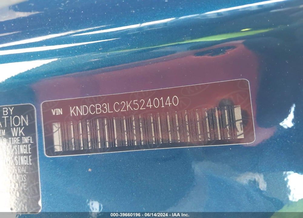 2019 KIA NIRO LX VIN: KNDCB3LC2K5240140