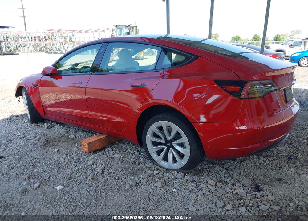 2022 TESLA MODEL 3 REAR-WHEEL DRIVE VIN: 5YJ3E1EA6NF342454