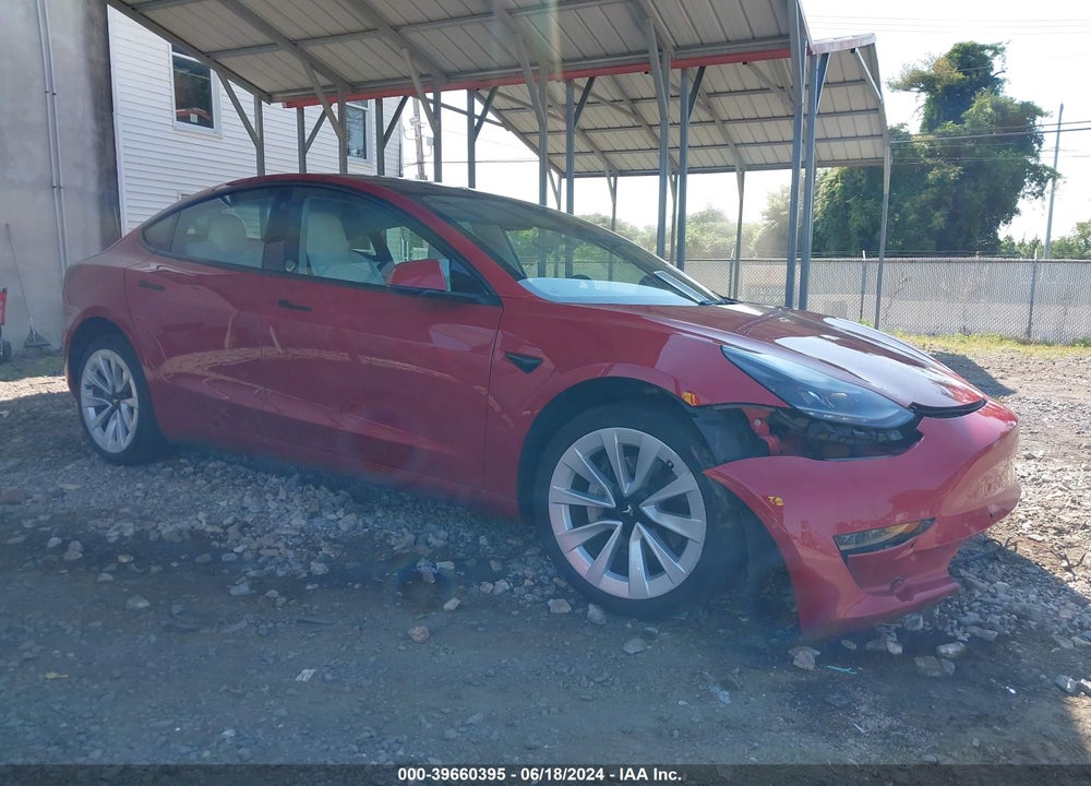2022 TESLA MODEL 3 REAR-WHEEL DRIVE VIN: 5YJ3E1EA6NF342454