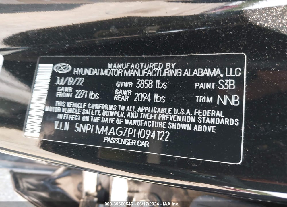 2023 HYUNDAI ELANTRA SEL VIN: 5NPLM4AG7PH094122