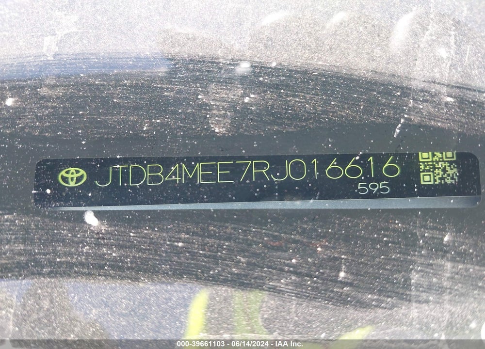 2024 TOYOTA COROLLA LE VIN: JTDB4MEE7RJ016616