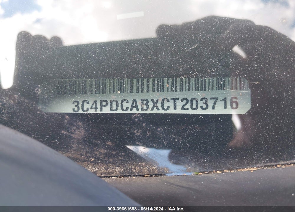 2012 DODGE JOURNEY SE/AVP VIN: 3C4PDCABXCT203716