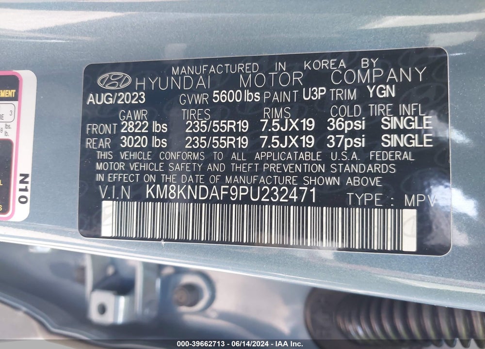 2023 HYUNDAI IONIQ 5 SEL VIN: KM8KNDAF9PU232471