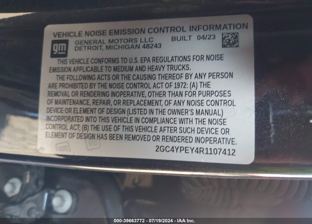 2024 CHEVROLET SILVERADO 2500HD 4WD STANDARD BED LTZ VIN: 2GC4YPEY4R1107412