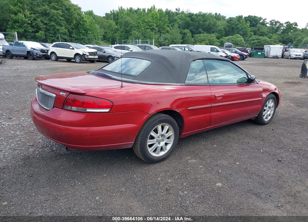 2003 CHRYSLER SEBRING GTC VIN: 1C3EL75T13N522303