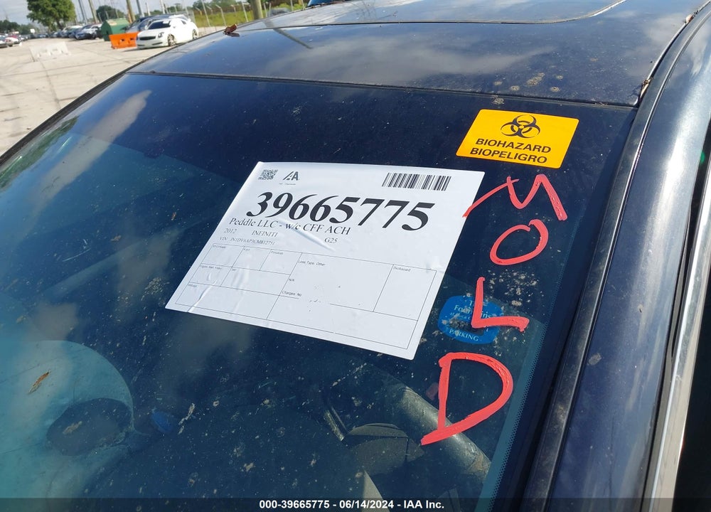2012 INFINITI G25 JOURNEY VIN: JN1DV6AP3CM812751