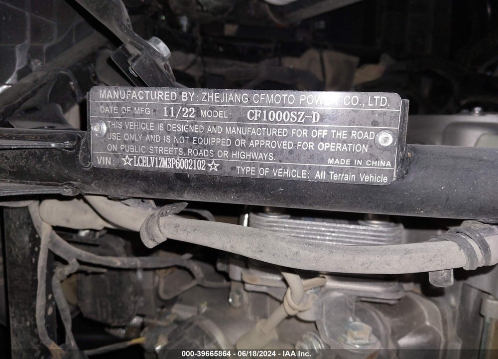 2023 CF MOTO ZFORCE 950 HO EX VIN: LCELV1ZM3P6002102