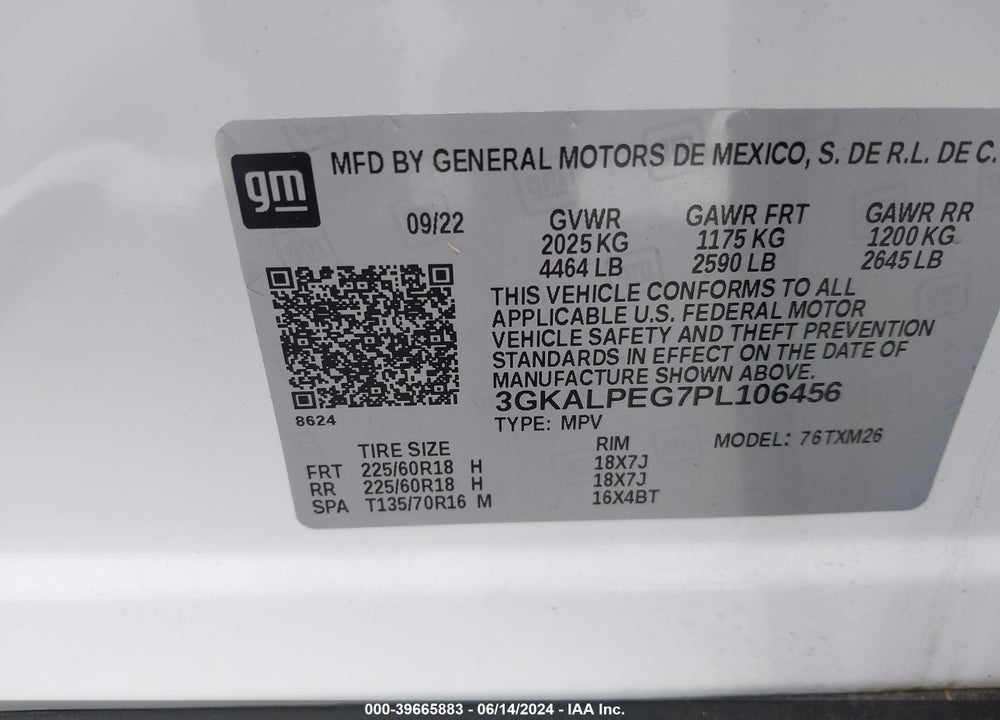 2023 GMC TERRAIN FWD SLT VIN: 3GKALPEG7PL106456