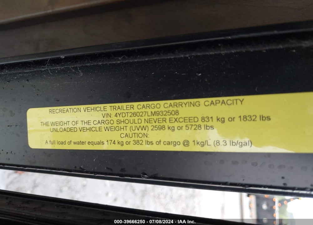 2020 COLEMAN 2605RL VIN: 4YDT26027LM932508