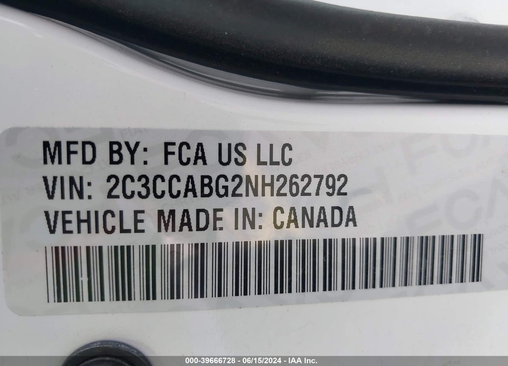 2022 CHRYSLER 300 S VIN: 2C3CCABG2NH262792