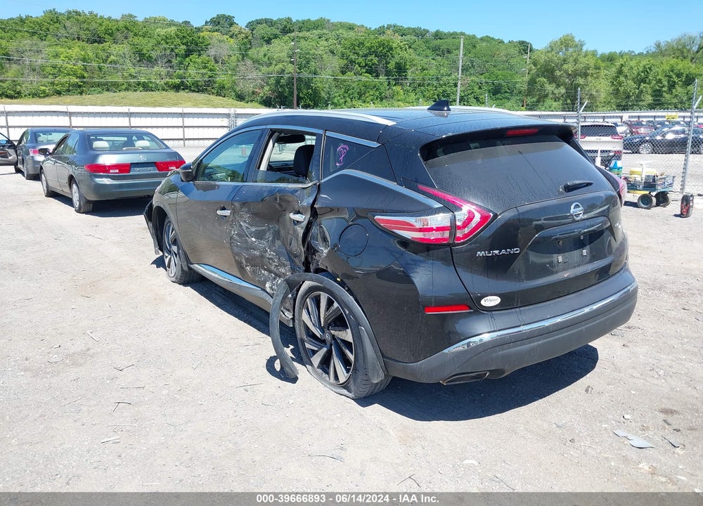 2017 NISSAN MURANO PLATINUM VIN: 5N1AZ2MH0HN203566