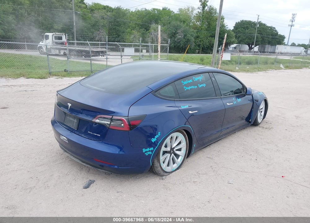 2022 TESLA MODEL 3 LONG RANGE DUAL MOTOR ALL-WHEEL DRIVE VIN: 5YJ3E1EB0NF187084