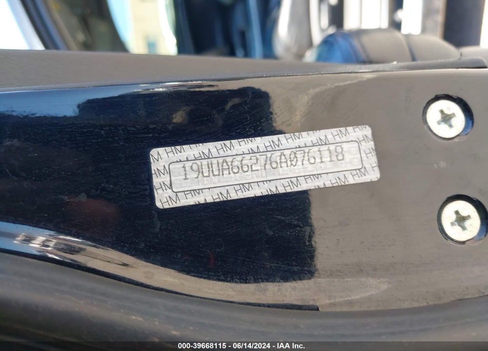 2006 ACURA TL VIN: 19UUA66276A076118