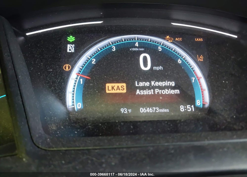 2019 HONDA CIVIC LX VIN: 19XFC2F67KE036237