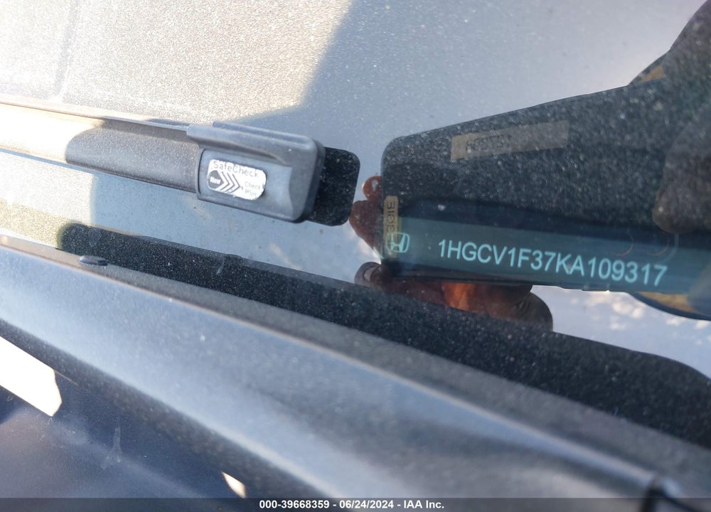 2019 HONDA ACCORD SPORT VIN: 1HGCV1F37KA109317