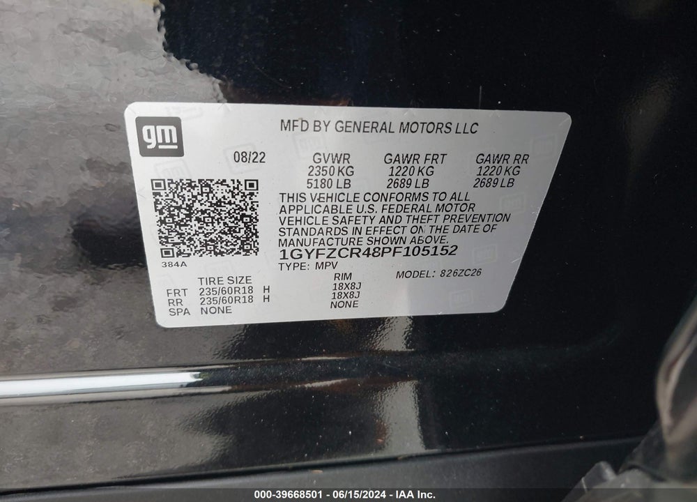 2023 CADILLAC XT4 FWD PREMIUM LUXURY VIN: 1GYFZCR48PF105152