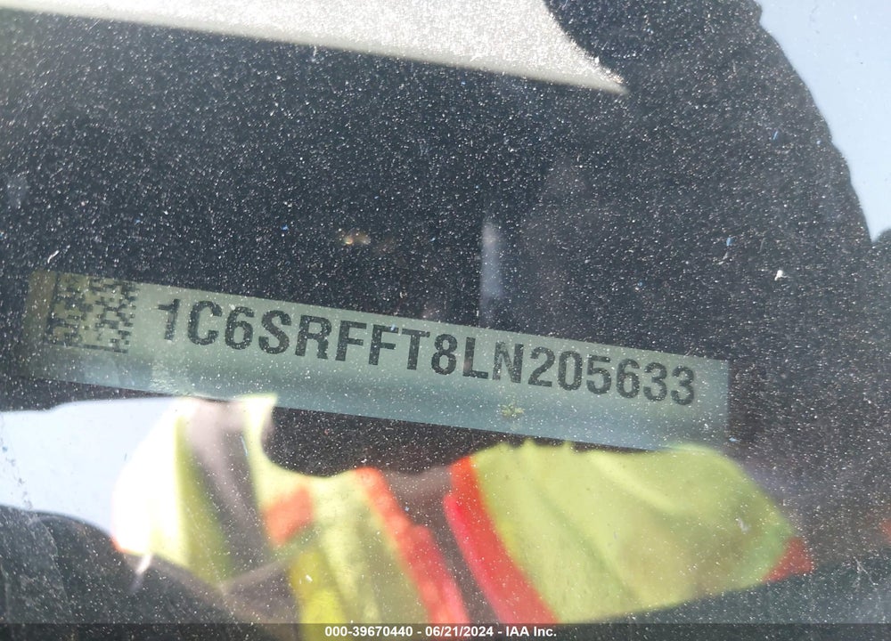 2020 RAM 1500 BIG HORN VIN: 1C6SRFFT8LN205633