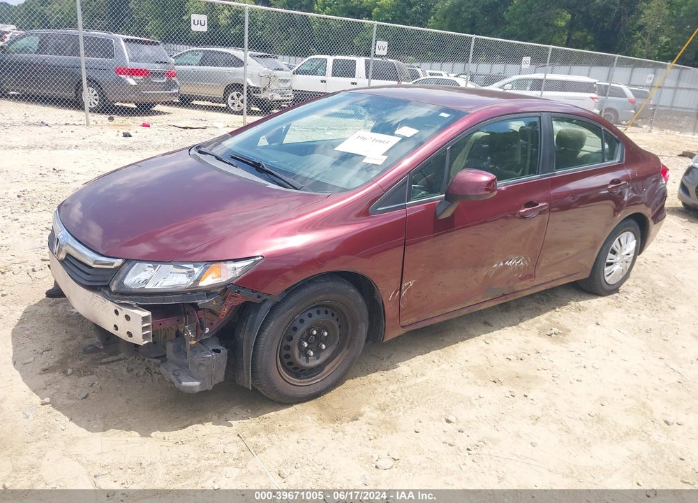 2012 HONDA CIVIC VIN: 19XFB2F57CE393039