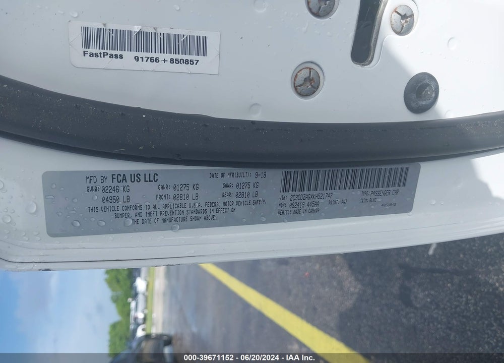 2019 DODGE CHALLENGER SXT VIN: 2C3CDZAGXKH521747