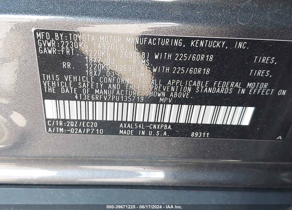 2023 TOYOTA RAV4 XSE HYBRID VIN: 4T3E6RFV7PU135719