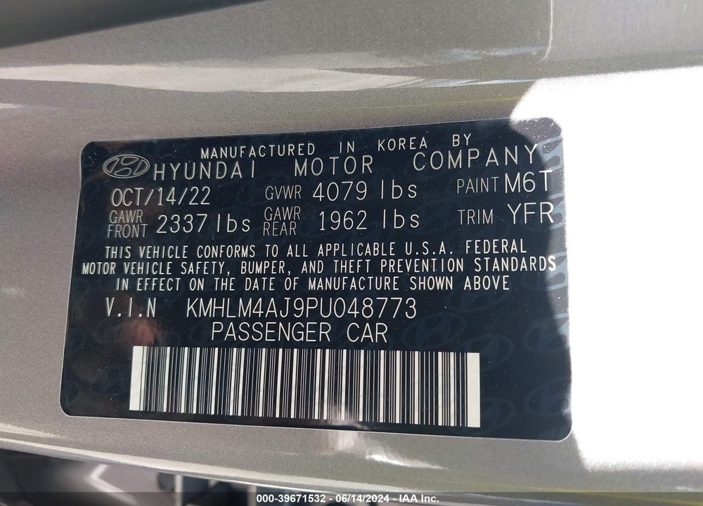 2023 HYUNDAI ELANTRA HYBRID BLUE VIN: KMHLM4AJ9PU048773