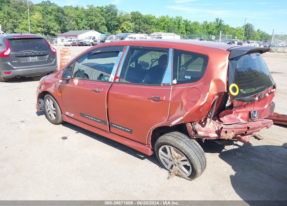 2008 HONDA FIT SPORT VIN: JHMGD38678S070316