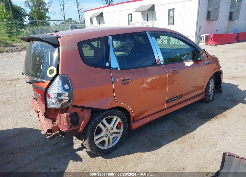 2008 HONDA FIT SPORT VIN: JHMGD38678S070316