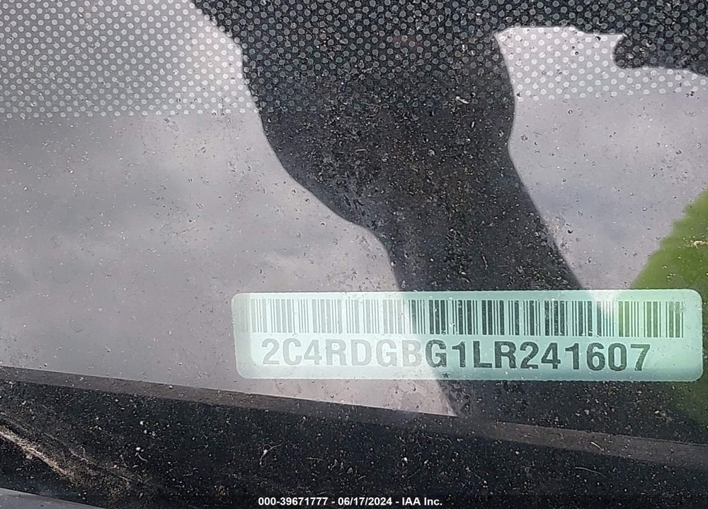 2020 DODGE GRAND CARAVAN SE VIN: 2C4RDGBG1LR241607