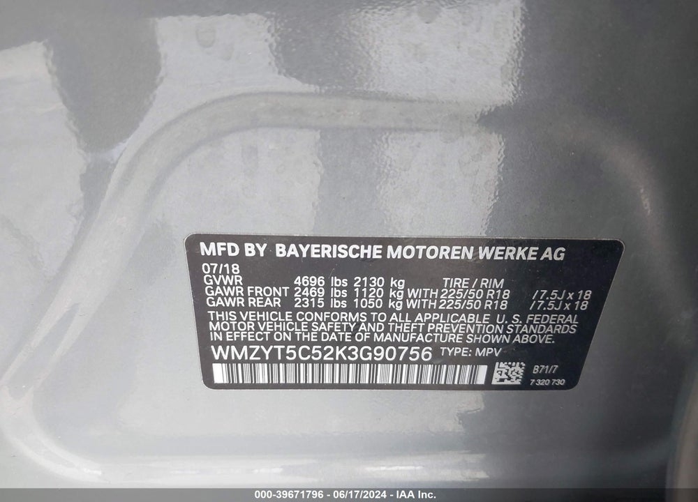 2019 MINI COUNTRYMAN COOPER S VIN: WMZYT5C52K3G90756
