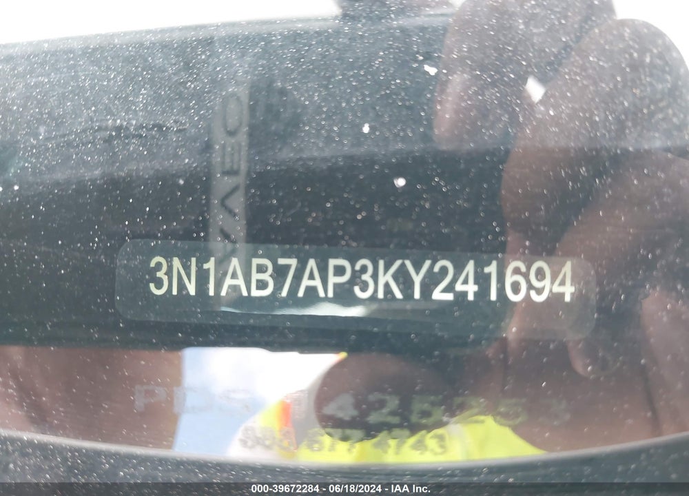 2019 NISSAN SENTRA VIN: 3N1AB7AP3KY241694