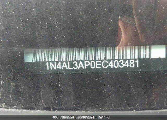 2014 NISSAN ALTIMA 2.5 SV VIN: 1N4AL3AP0EC403481