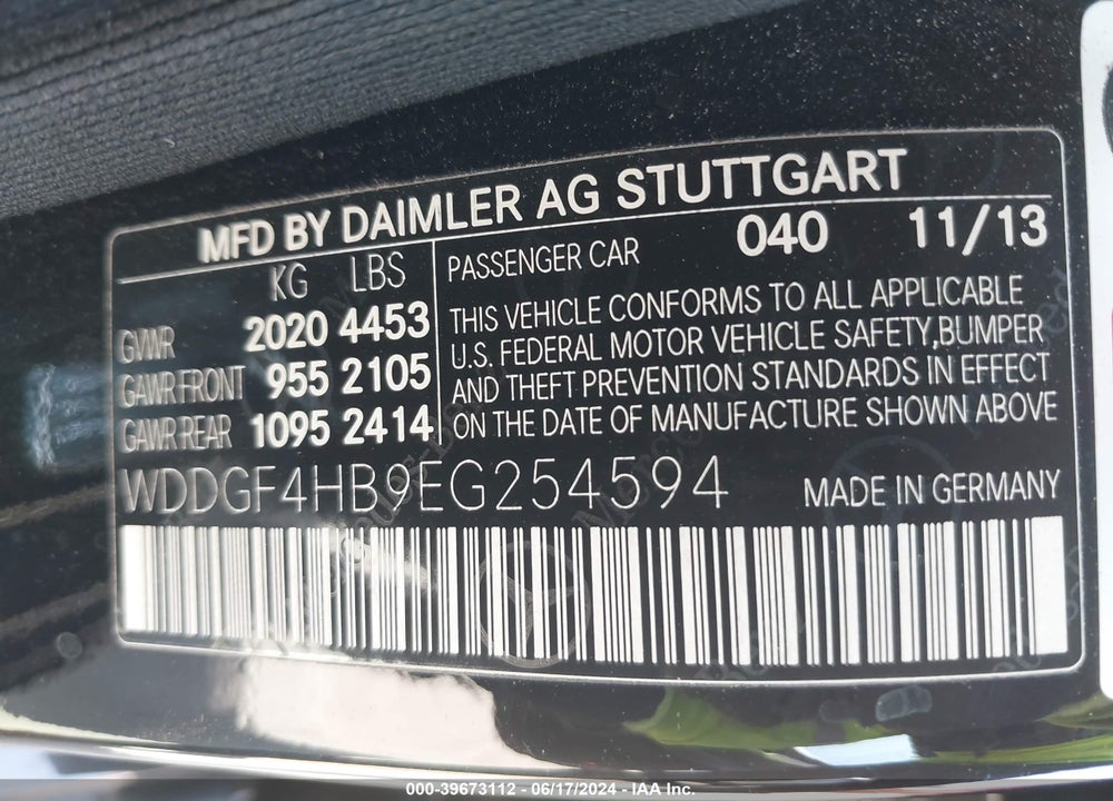 2014 MERCEDES-BENZ C 250 LUXURY/SPORT VIN: WDDGF4HB9EG254594