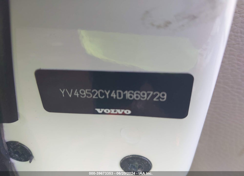 2013 VOLVO XC90 3.2/3.2 PLATINUM/3.2 PREMIER PLUS VIN: YV4952CY4D1669729