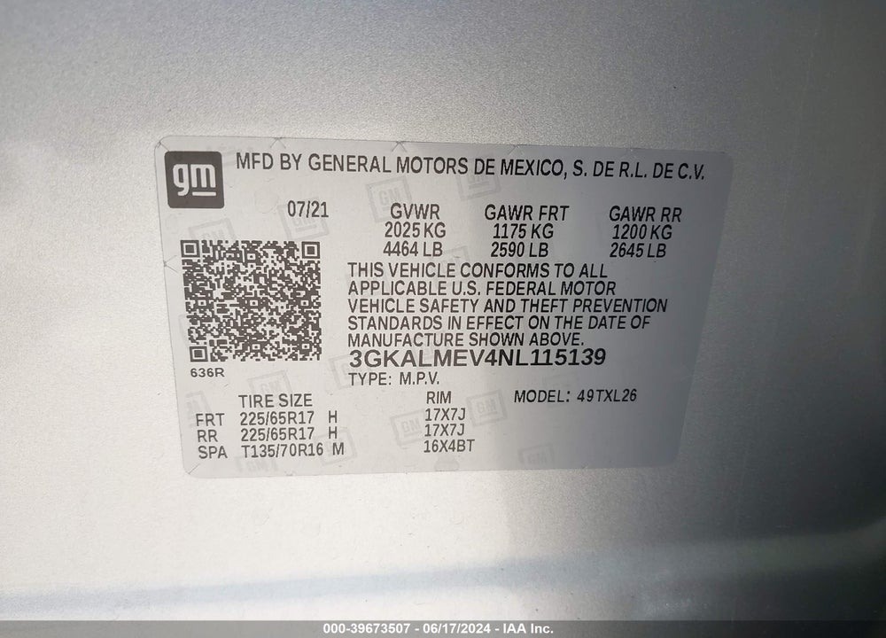 2022 GMC TERRAIN FWD SLE VIN: 3GKALMEV4NL115139